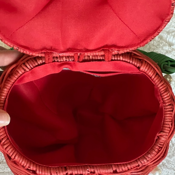 Kate Spade x Target Pearl-Embellished Strawberry Basket Bucket Bag - Picture 4 of 9